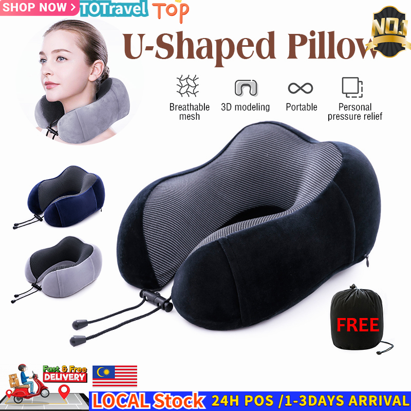 Travesseiro Portátil Em Forma De U De Espuma De Viagem Cervical Bantal Para Avião De