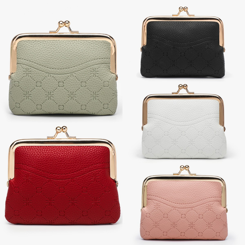 Bolsa Pequena De Couro PU Carteira De Troca De Kiss-lock em Oferta na Shopee