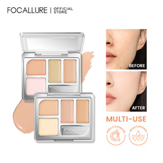 FOCALLURE 4 Colors Muilt-use Paleta De Corretivo De Alta Cobertura Sem Falhas Hidratação Leve Iluminar Suave Não Aumentar Várias Texturas