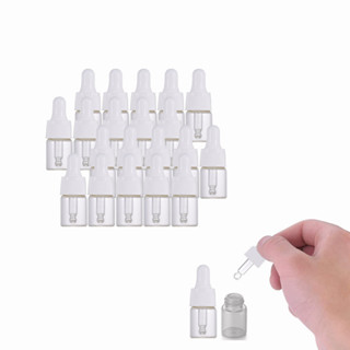 20 Peças 1ml 2ml 3ml 5ml Frascos Com Conta-Gotas De Vidro Vazios Óleo Essencial Borracha Mini