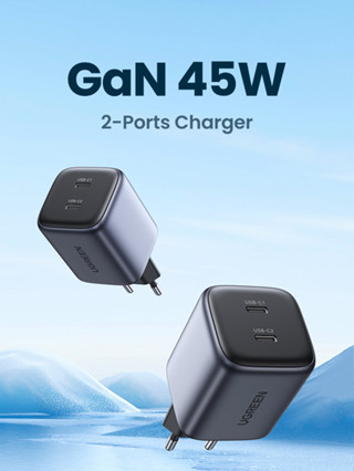Carregador UGREEN PPS 45W GaN Com Portas USB Duplas Tipo C Carregamento Rápido Para iPad pro mini SAMSUNG S23 Ultra S22 S21 S20 iPhone 15 max