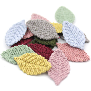 40Pcs 1.5 * 3cm Woolen Leaf Padded Flower Appliques Artesanato Headwear Acessórios De Cabeleireiro Clipes Decoração em Oferta na Shopee