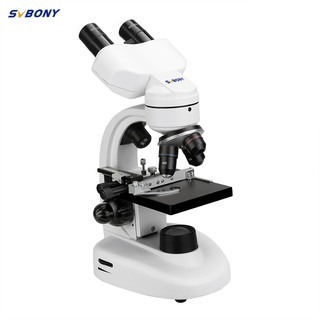 Microscópio SVBONY SV605 80X-1600X De Duplo Barril Sistema De Alimentação Biológica E Bateria Para Estudantes Clínicos , De Laboratório Médicos