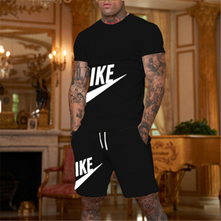 Homens Manga Curta Camiseta de Pescoço Redondo +Shorts 2-Piece Basketball /Quick-Drying Suit/Fitness Sportswear S-4XL