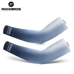 ROCKBROS Manga Do Braço De Seda De Gelo Colorida De Ciclismo De Proteção UV De Corrida De Pesca Solar Bicicleta 1 Par