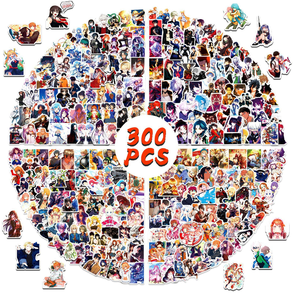 300PCS Adesivos Mistos De Anime Quente BLEACH Demon Slayer Tóquio Revengers Haikyuu My Hero Academia