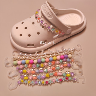 1PC Colorful Flower Star Beads Crocs Jibbitz Sapato Decoração jibz Encantado Para Sandálias De Tamancosjóias Acessórios Cadeia De Sapatos