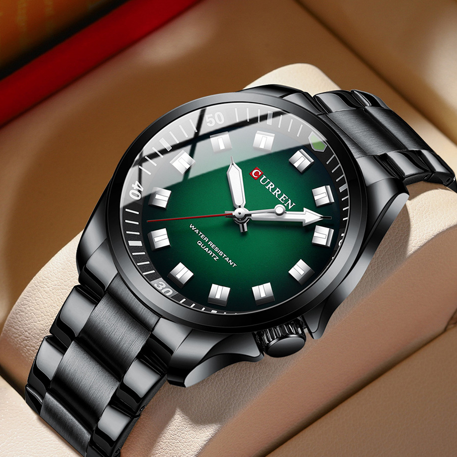 CURREN Novos Relógios Masculinos Simples Marca Original Autêntica De Luxo Aço Inoxidável Ponteiro Luminoso Moda Casual Empresarial Quartzo À Prova D'água 8451 X