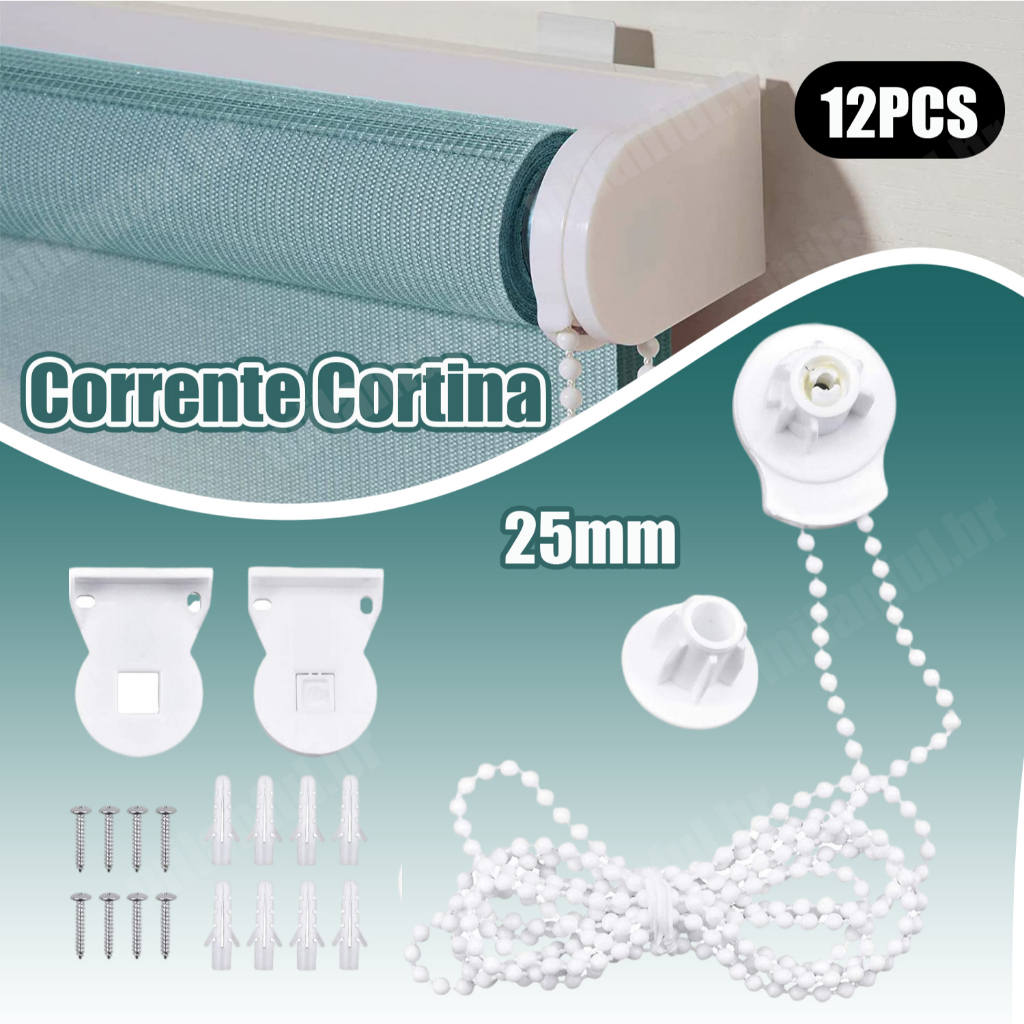 Persiana Rolo Kit De Peças Completo Com Corrente E Emenda Mon 25mm Rolo Conexões Cegas Kit De Corrente De Miçangas Artesanais Faça Você Mesmo Acessórios De Reparo Para Cortina Da Janela Do Quarto Doméstico