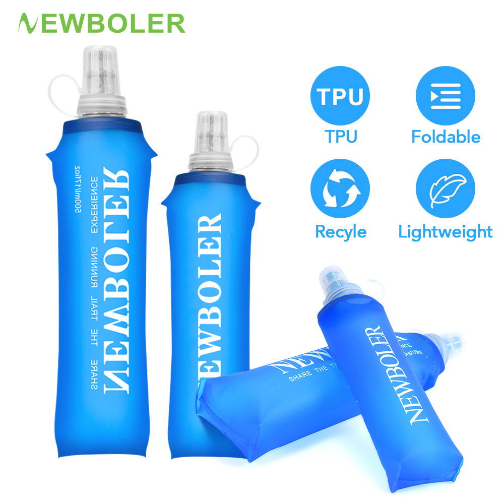 Garrafa D'água Macia Dobrável de Silicone NEWBOLER 250ml 500ml para Esportes ao Ar Livre, ...