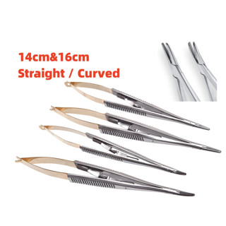 Porta-Agulhas De Implante Ortodôntico Dentário Castroviejo 14cm/Ferramenta CE 16cm/Instrumento De Laboratório Odontológico Curvo