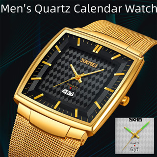 Skmei Original Pulseira Da Marca Analógica Relógio Analógico De Luxo Em Aço Inoxidável Homem Quartzo Calendário De Pulso Com Luminoso