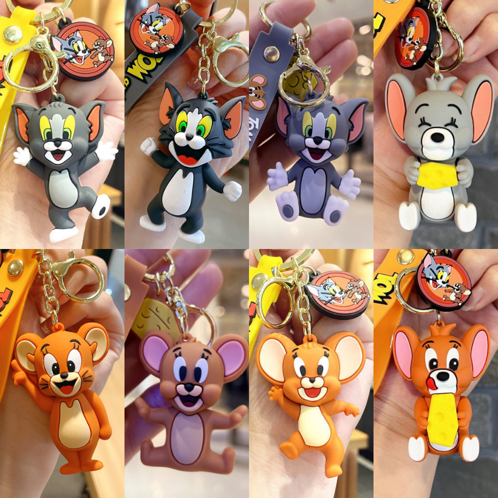 Chaveiro Tom e Jerry Ring Chaveiro de Casal de Bonecas 3D Tom e Jerry Car Backpack