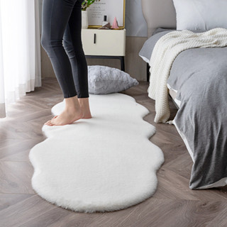 Pele De Coelho Falsa Tapetes Suaves Para Quarto Sala De Estar Luxo Inverno Quente Aconchegante Decoração De Piso Irregular Tapete De Cama Área De Cabeceira