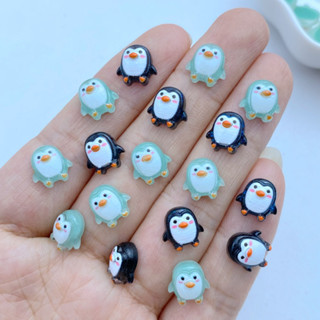 50 Peças Mini Manicure 9mm Mini Manicure Pinguim Resina Decoração Artesanato Decoração Casa Decorações Vestir Acessórios de Manicure