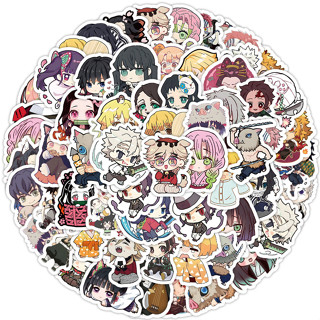 60PCS Q Versão Demon Slayer Kimetsu No Yaiba Stickers Para Bagagem De Telefone Decalques Notebook Crianças Presente