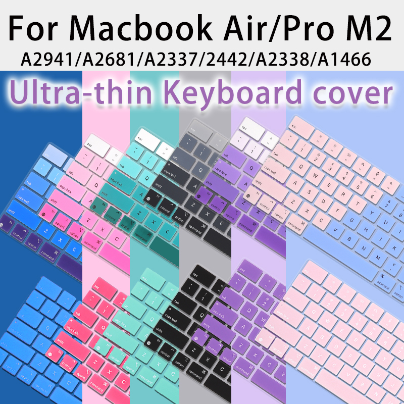 Capa De Teclado Ultra Fina US Para Macbook Air 15 A2941 2023 2022 M2 13.6 A2681 Protetor De Silicone Compatível Com/Pro 13 14 M1 A2337 A2338 A2442