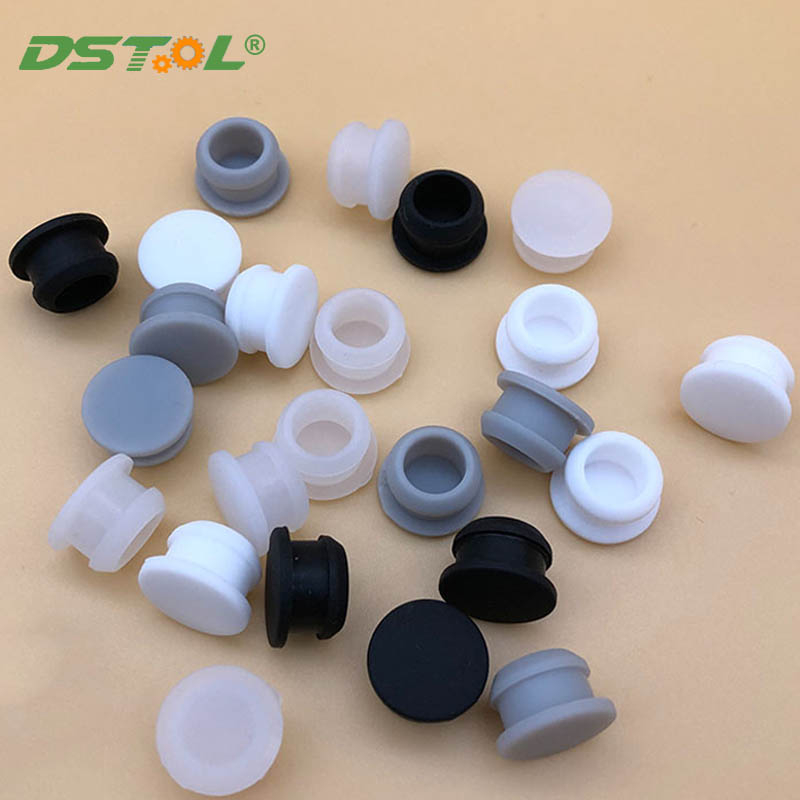 Silicone T Plug Macio Rubbe Selo Rolha Fivela Buraco Círculo Final Tampa De Vedação Anel Junta Grommet Preto Branco Cinz