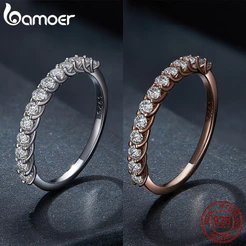 Bamoer 925 Anel Prata Moissanite D Cor VVS1 Corte Premium 4 Tamanhos Jóias De Moda Presente Para Casamento E Casais