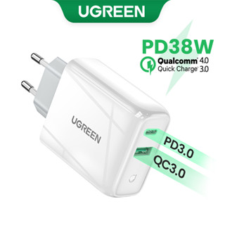 UGREEN USB C Plug 38W 2-Portas PD QC3.0 Carregador De Parede Rápido Compatível Com iPhone 14 Pro Max/13/8 Samsung Xiaomi