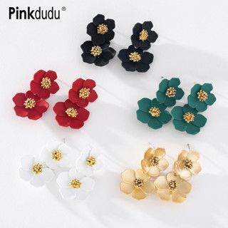 Moda Doce Colorido Multilayer Brincos Flor Simples Liga Laca Para As Mulheres Presentes Da Jóia PD722