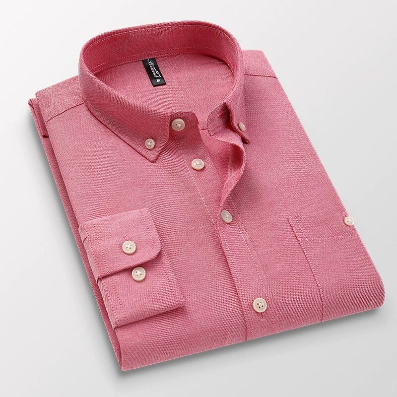 Moda Homens Camisas De Negócios Manga Longa Formal Confortáveis Casuais Respiráveis
