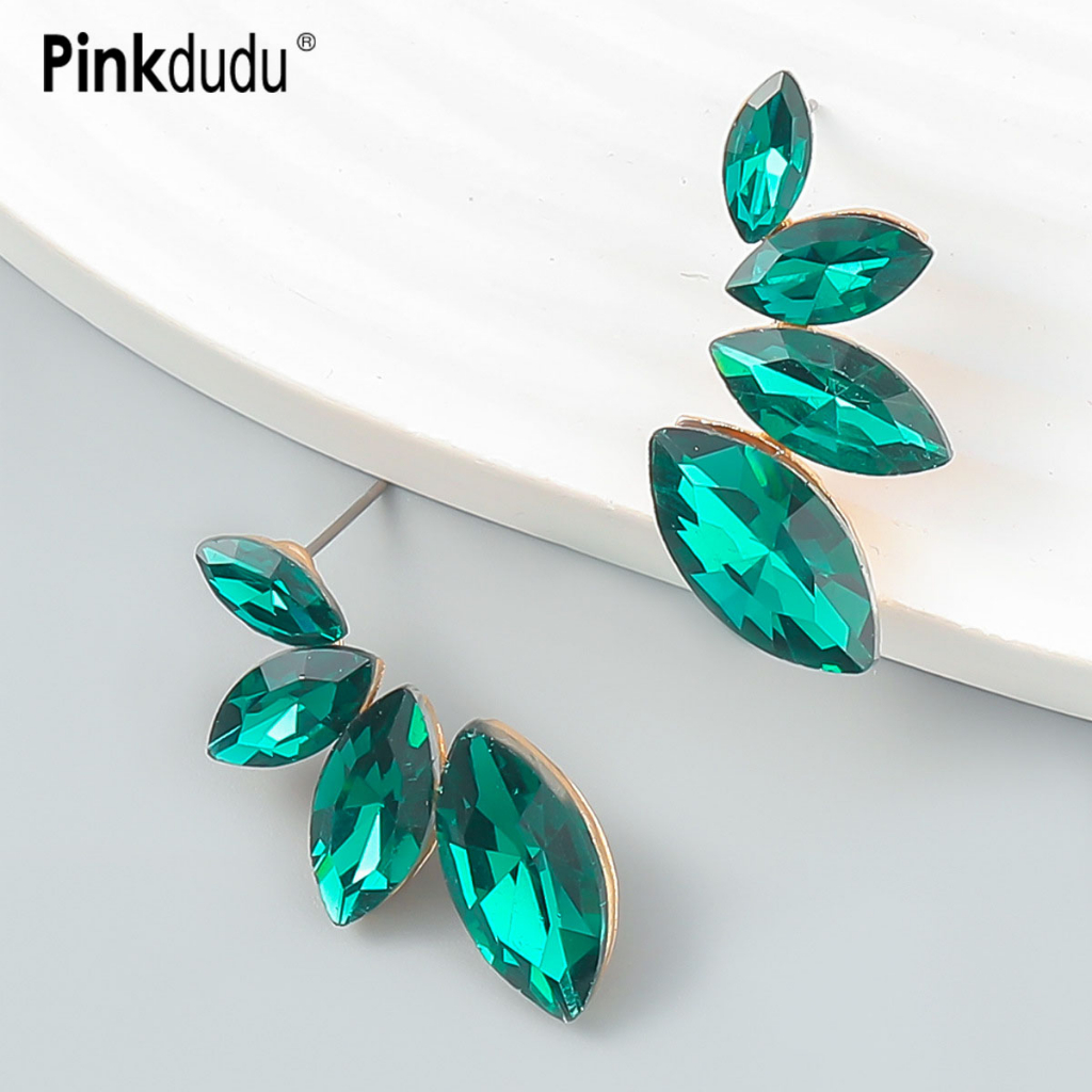 PINKDUDU Meia Flor Brincos Liga De Vidro Broca Simples Moda Suave Planta Jóias Femininas PD1330 em Oferta na Shopee