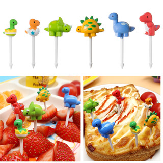 6pcs/set Garfo Fofo De Dinossauro Frutas Kids Snack Dessert Garfos Decoração De Sobremesa Para Almoço Salada Acessórios Bolo Picadores-AliExpress