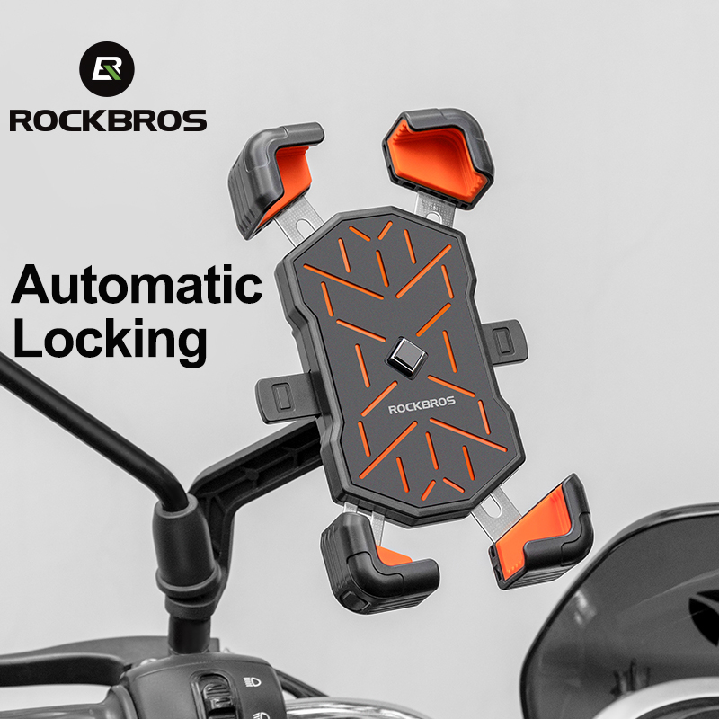 Suporte De Telefone Móvel ROCKBROS E-Bike Motocicleta À Prova De Choque De Travamento Automático em Oferta na Shopee