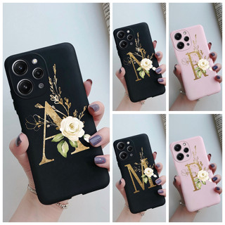 Caixa De Cartas De Moda Para Xiaomi Redmi 12 Capa De Silicone Macia Preto Matte Redmi12