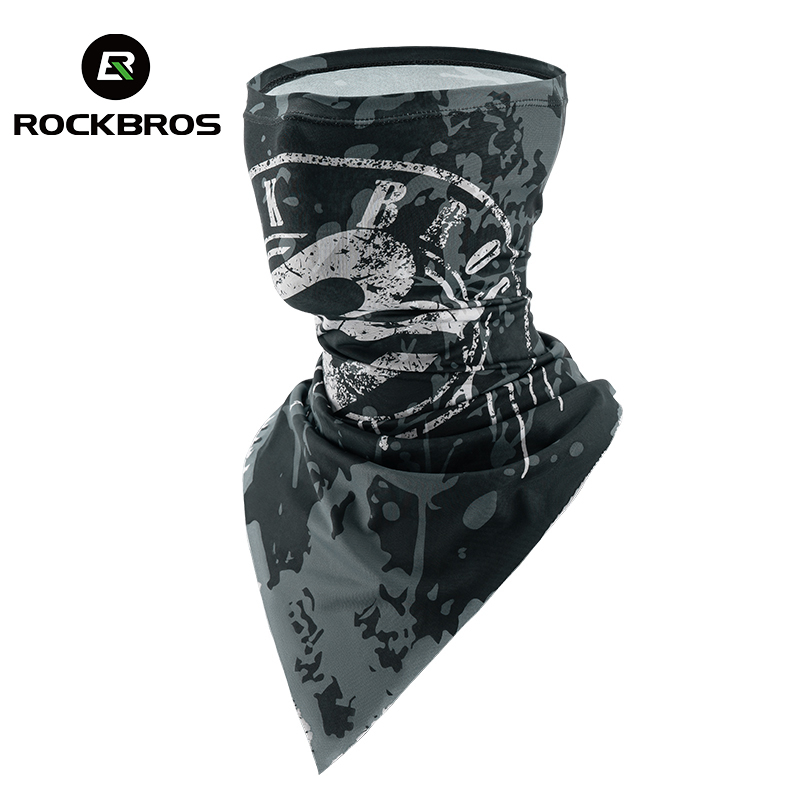 ROCKBROS Ice Silk Headband Protetor Solar Máscara De Verão Para Motocicletas Toalha Triangular Ciclismo Ao Ar Livre - Sports & Outdoors