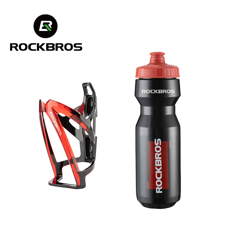 ROCKBROS Bicicleta Água Garrafa E Gaiola De 750ML Ciclismo Plástica Portátil Com Capa De Pó em Oferta na Shopee