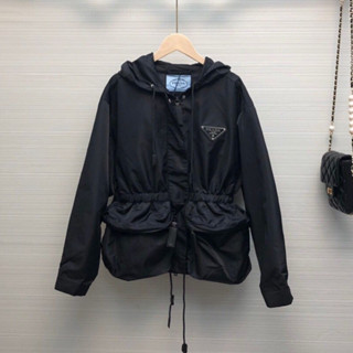 Capuz mais fino Prd Hooded Look Estreito Casaco quebra-vento de cintura