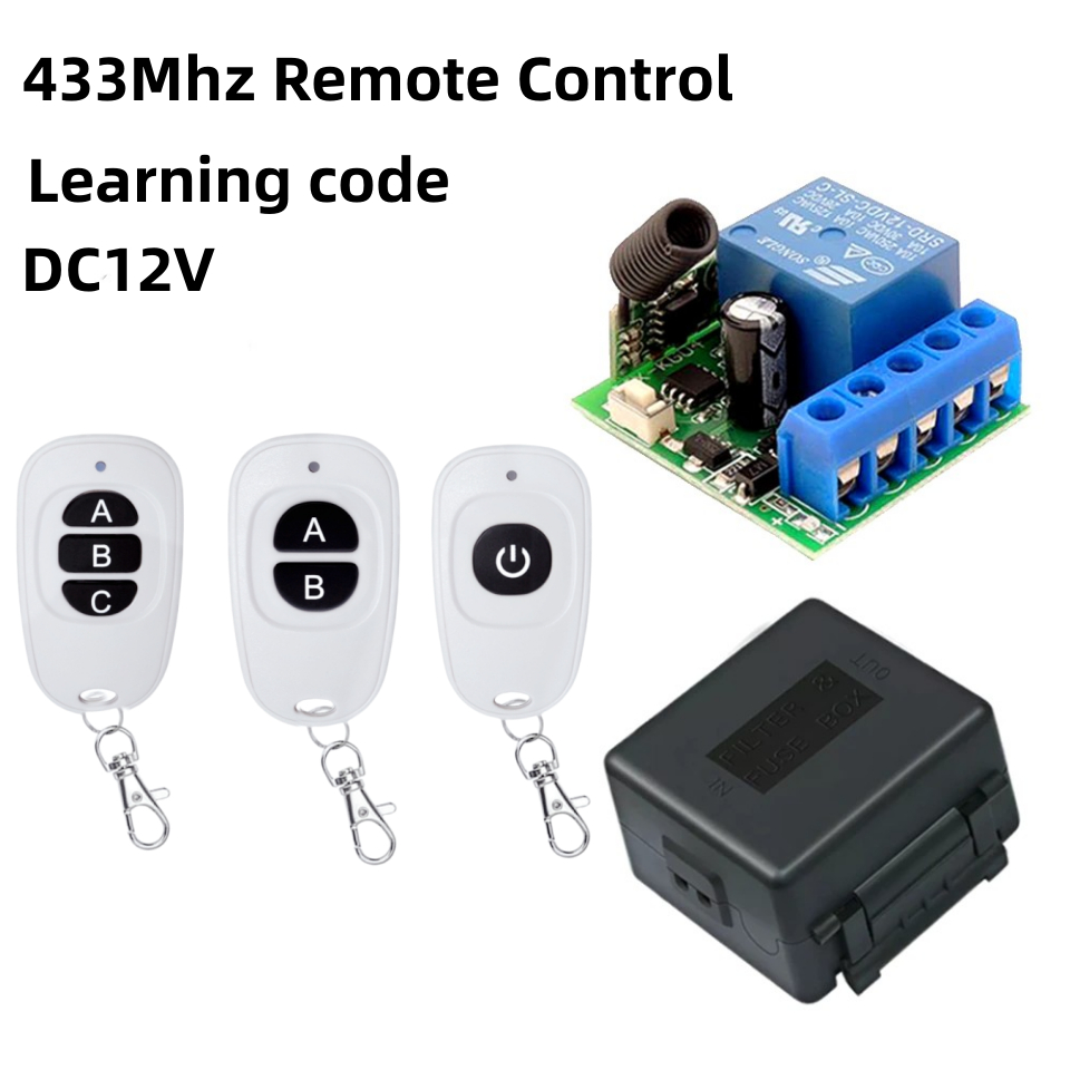 4333mhz Chave De Controle Remoto Sem Fio RF DC 24V 10A Módulo Receptor De Relé Do Transmissor Para Eletrodomésticos De Cortinas De Garagem