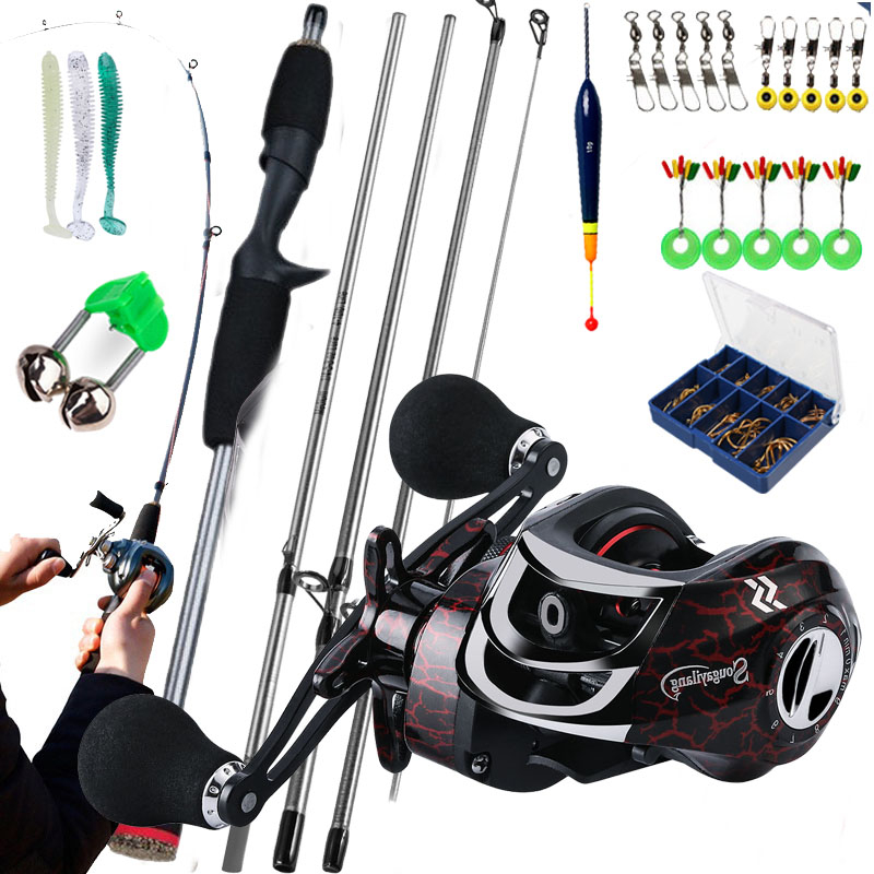 Sougayilang 1.8M Vara De Pesca Com Conjunto De Carretel De 18 + 1BB 7.2 : 1 Max Drag 10kg em Oferta na Shopee