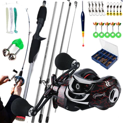 Sougayilang 1.8M Vara De Pesca Com Conjunto De Carretel De 18 + 1BB 7.2 : 1 Max Drag 10kg