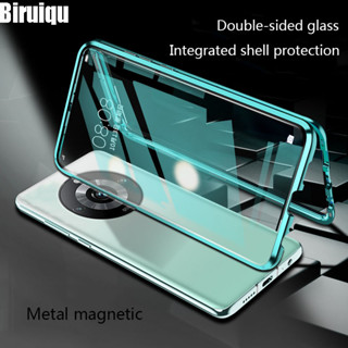 Biruiqu For Realme 11 Pro + Plus Caixa De Absorção Magnética Estrutura Metálica À Prova De Choque Vidro Duplo Temperado Cobertura Da