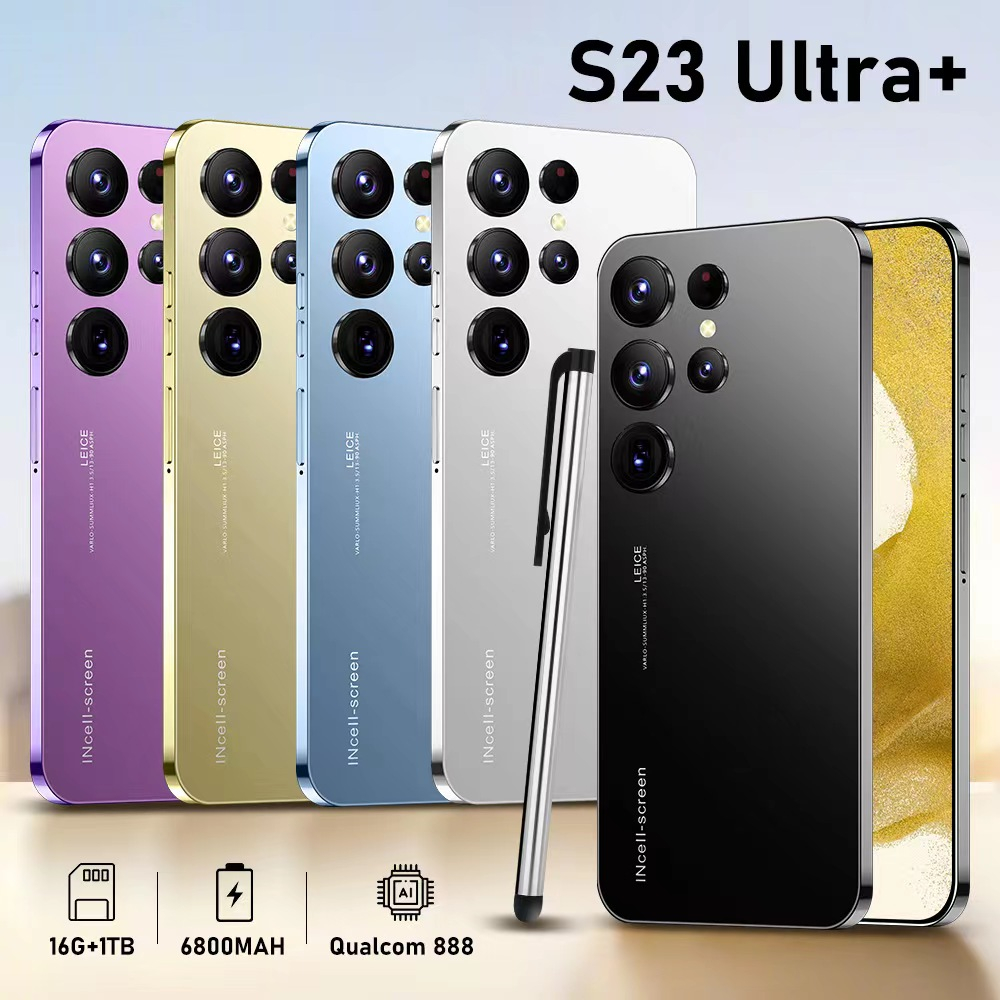 Marca Nova S23 Ultra + Smartphone Dual Card Standby Mobile Phone-Limpar 6,8 Polegadas 12GB + 256GB