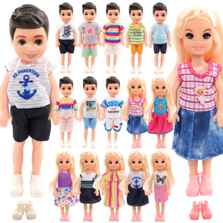 Moda 12 Conjuntos Acessórios Para Boneca = Aleatório 5 Vestidos De Princesa + 2 Pares Sapatos + 5 Casual Garoto Roupas Chercy Garota Brinquedo 13-15cm 5-6 Polegadas Crianças Bebê Menina Aniversário