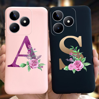 Capa Macia Para Realme C53 4G Cartas De Moda Flor De Silicone RealmeC53 C 53 Narzo N53 RMX3760 Shell