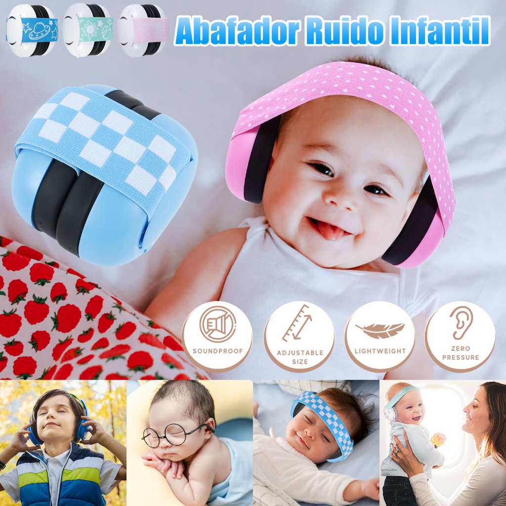 Crianças Cancelamento de ruído Earmuffs Fone de ouvido Proteção Auditiva Segurança Earmuffs Baby Sleep Anti-Noise