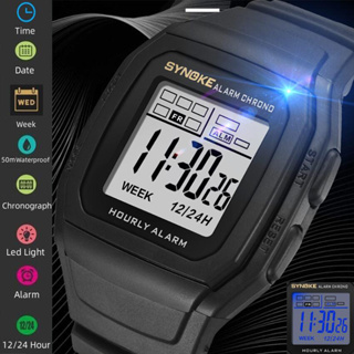 Relógio De Pulso Synoke Digital Sport's Para Homem Soft PU Strap 5 ATM Swimming Wristwatch Moda Colorful Light Led Chrogoraph Despertador Masculino em Oferta na Shopee