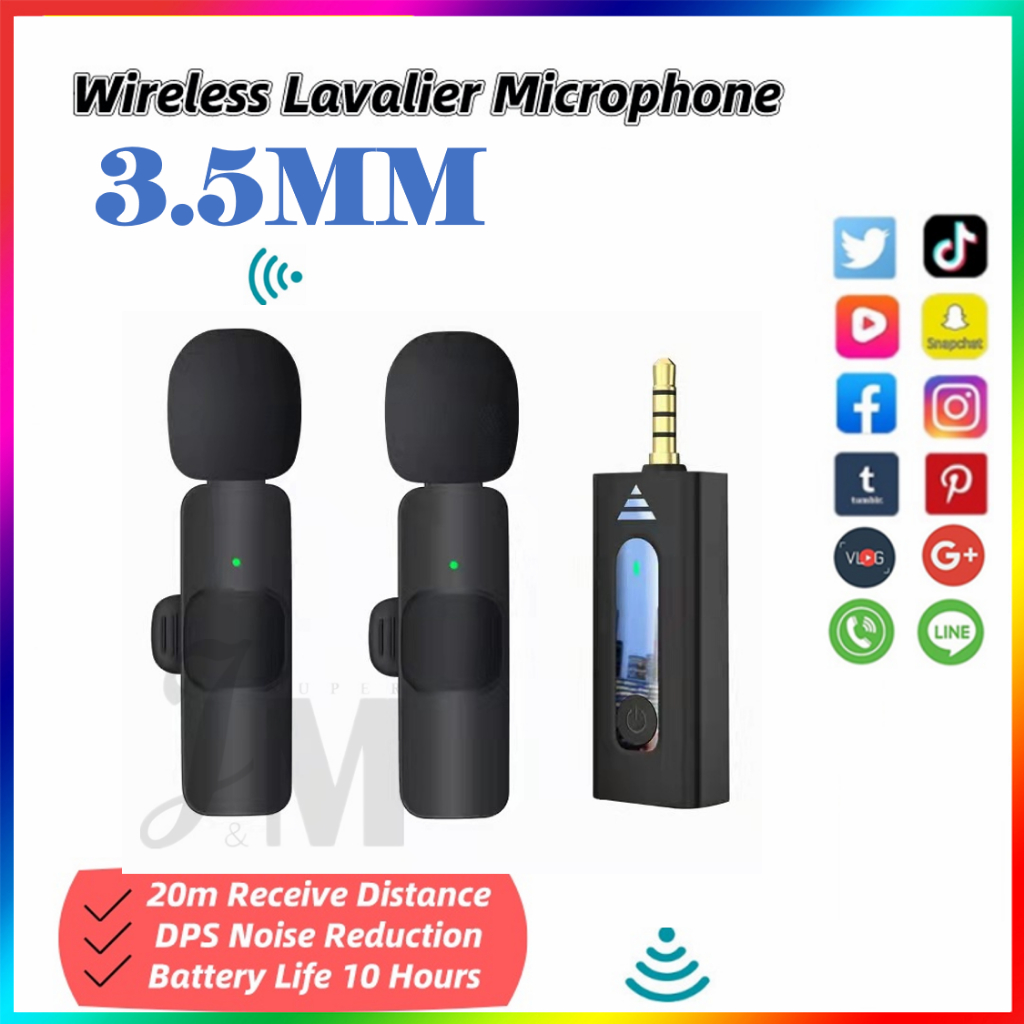 K35 Microfone Com Clipe Sem Fio Adaptação Do Alto-Falante Abelha Pequena 3,5 MM Furos Cancelamento Inteligente De Ruído
