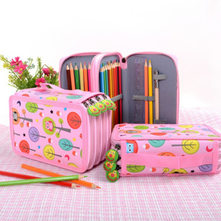 Kawaii Estojo De Lápis De Quatro Camadas , 72 52 32 Furos Coloridos/Material Escolar/Papelaria