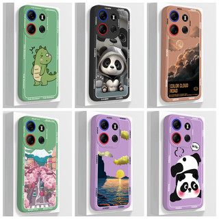 Infinix Smart 7 X6515 Capa Sqaure Edge Matte TPU silicone Dinossauro Fofo Para Smart7