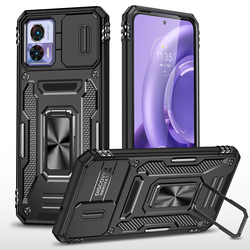 Moto Edge 30 Neo Capa Kickstand + Protetor De Lente Da Câmera Resistente À Prova De Choque Para Phone Motorola