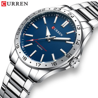 CURREN Relógio Masculino Marca Original Ponteiro Luminoso De Aço Inoxidável Moda Simples Casual Empresarial Desportiva Quartzo À Prova D