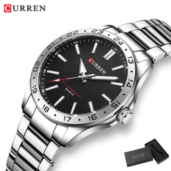 CURREN Relógio Original À Prova D'água Masculino D'água Ponteiro Luminoso Casual Simples Esportivo Quartzo 3ATM 8452