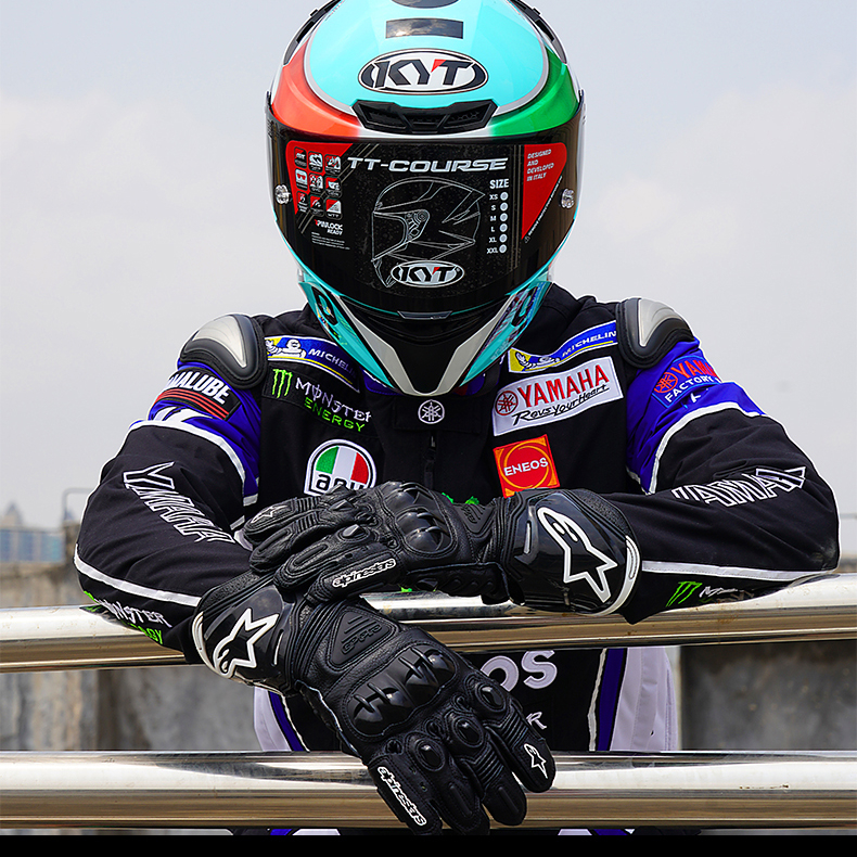 SAKINO Homens Cavaleiro Luvas De Motociclismo MotoGP ALPINESTARS Luva De Couro Vaca