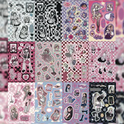 Coreano DOMI Sticker Book Página Interna Do Personagem Sweet Cool Cartoon Girl DIY Decoração Manual Diário